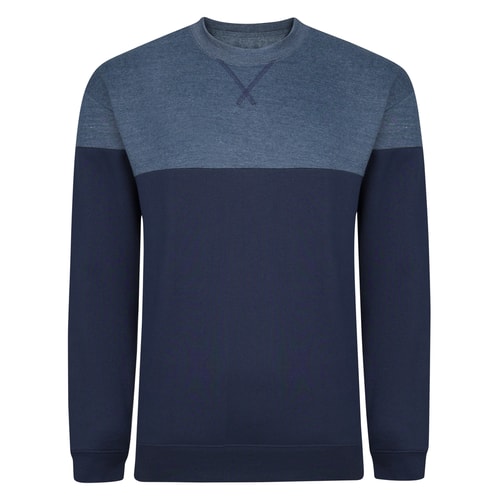 Bigdude Colour Block Pullover Marineblau/Dunkelblau